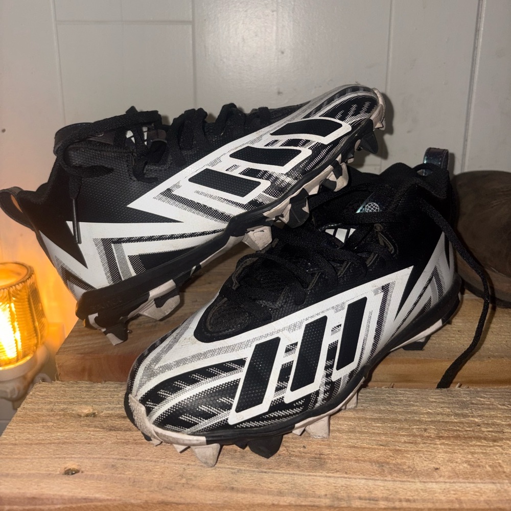 Kids Adidas Freak Black and White Cleats